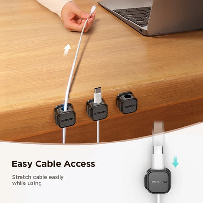 Magnetic Cable Clips - Adjustable Under Desk Cord Organizer for Tangle-Free Cable Management